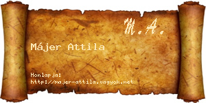 Májer Attila névjegykártya